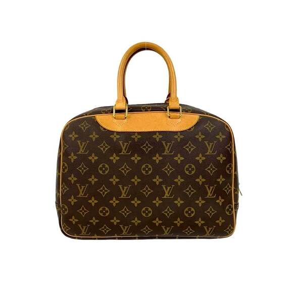 LOUIS VUITTON Authentic Brown Monogram Leather Deauville Boston Bag - Picture 3 of 10
